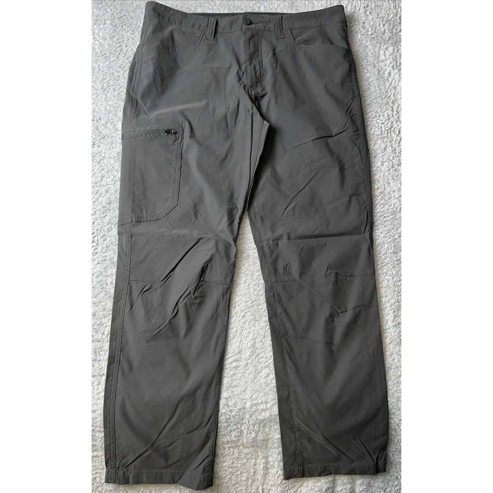 Eddie Bauer Pants Mens 34 Gray Travex Cargo Straight Hiking Outdoor Camping